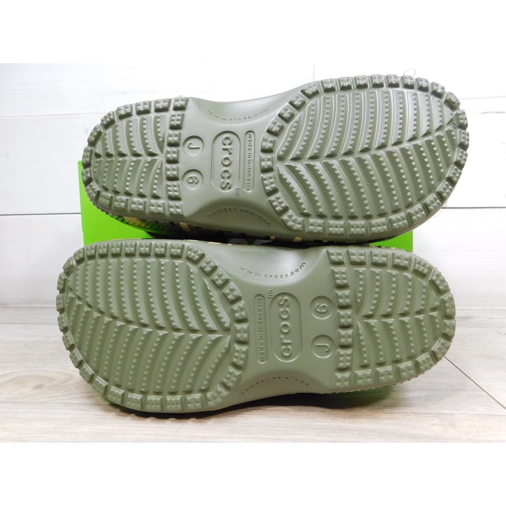 Crocs Classic Camo Clog Army Green Multi Shoes Boys Kid Size J6 Womens 8 Slip On - Picture 7 of 9